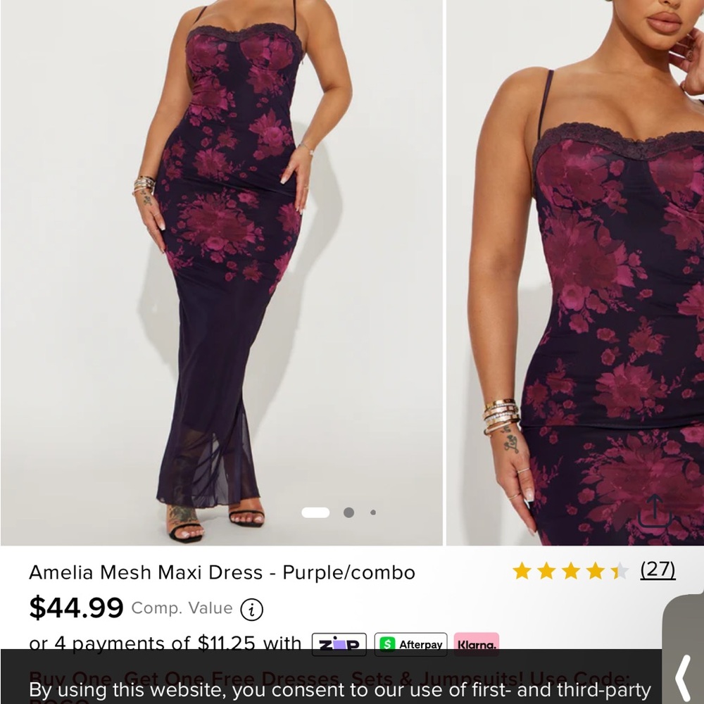 Amelia Maxi Dress - Purple Floral